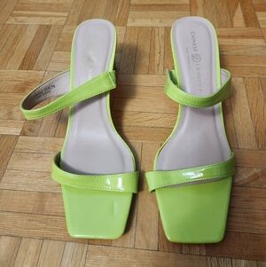 Chinese Laundry Neon Green Heeled Sandals